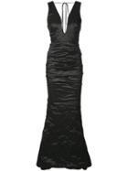 Nicole Miller Crepe Evening Dress - Black