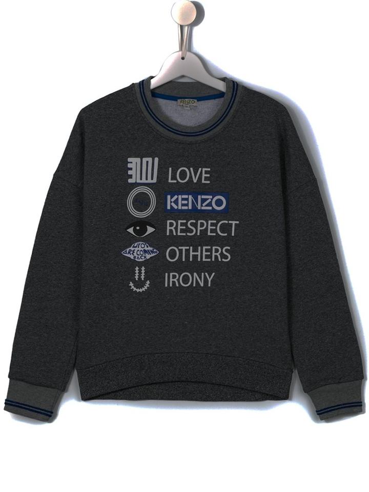 Kenzo Kids Printed Sweatshirt, Boy's, Size: 14 Yrs, Grey
