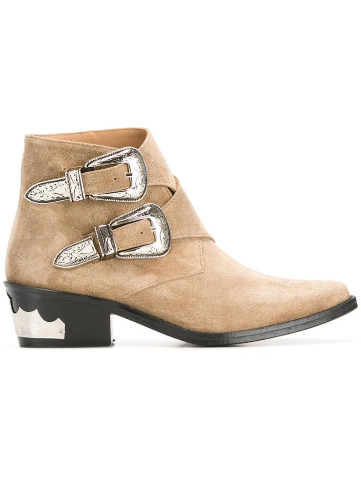 Toga Pulla Double Buckle Boots - Nude & Neutrals