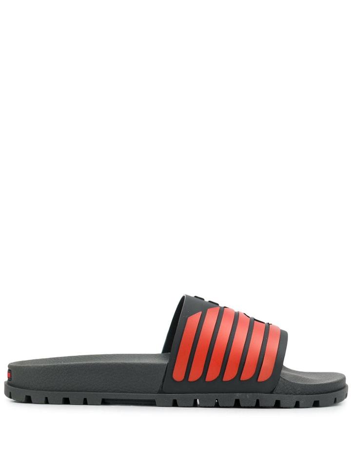 Emporio Armani Eagle Slide Sandals - Black