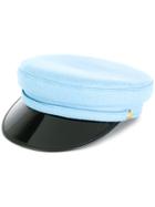 Manokhi Contrast Baker Boy Hat - Blue