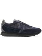 Santoni Panelled Lace-up Sneakers - Blue