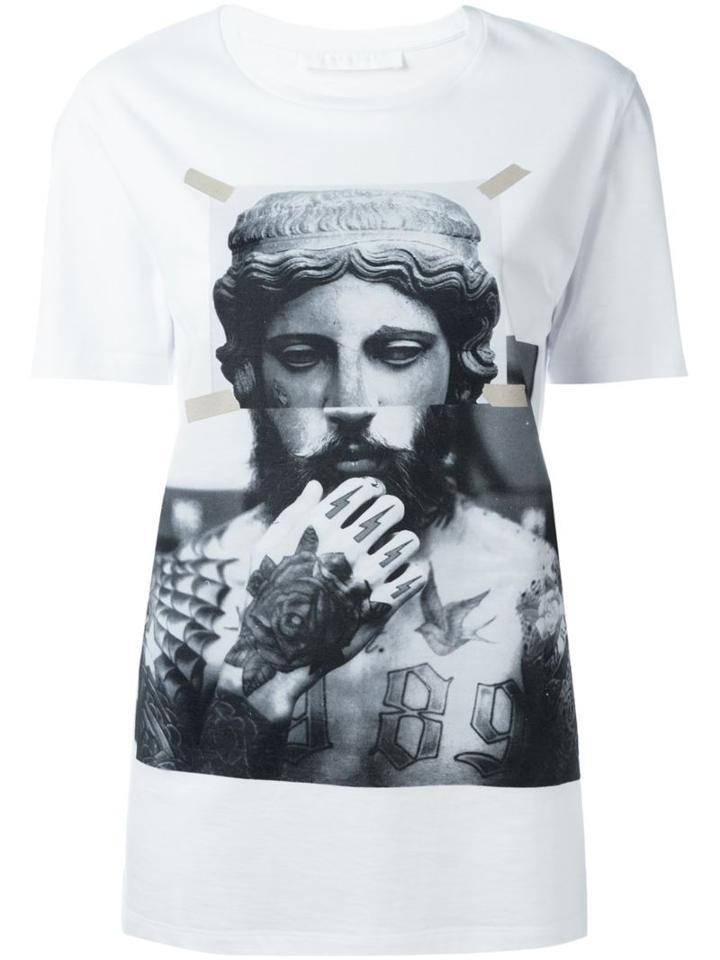 Neil Barrett Statue Print T-shirt, Women's, Size: Xl, White, Cotton