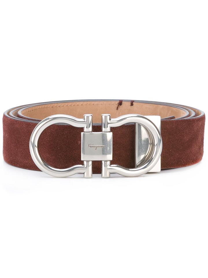 Salvatore Ferragamo - Double Gancio Buckle Belt - Men - Suede - 115, Red, Suede