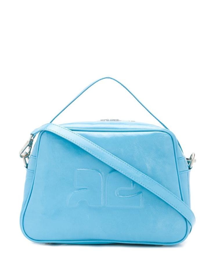 Courrèges Leather Logo Tote - Blue