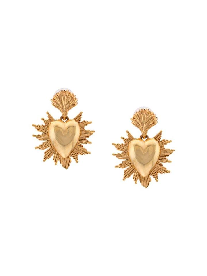 Oscar De La Renta Heart-shaped Earrings - Gold