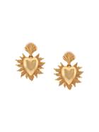 Oscar De La Renta Heart-shaped Earrings - Gold