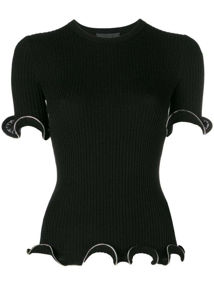 Alexander Wang Zipped Trim Knit Top - Black