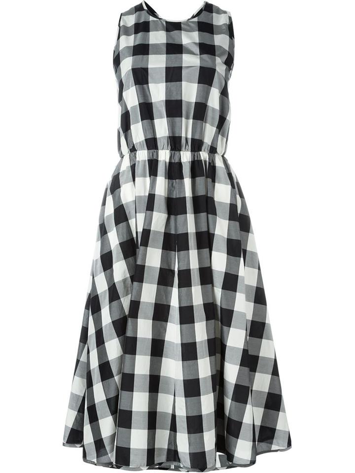 Rochas Gingham Print Flared Dress