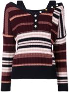 Derek Lam 10 Crosby Striped Knitted Top - Pink & Purple