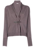 Fabiana Filippi Gathered Front V-neck Sweater - Pink & Purple