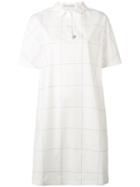 Fabiana Filippi Checked Polo Shirt Dress, Women's, Size: 46, White, Cotton/spandex/elastane