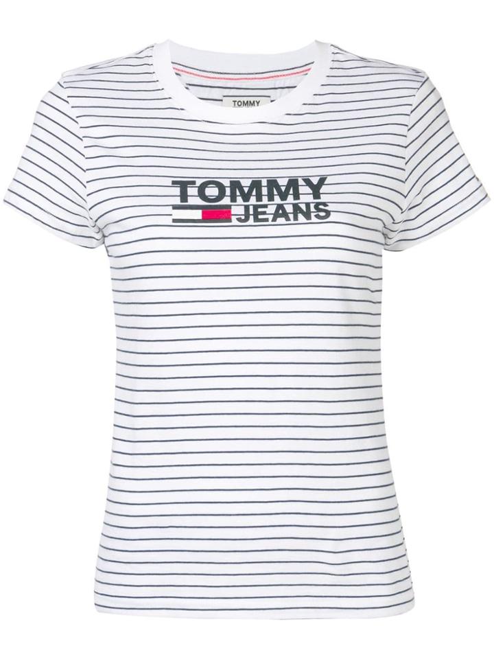Tommy Jeans Striped Logo T-shirt - White