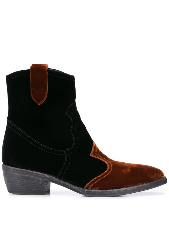 Madison. Maison Velvet Ankle Boots - Black