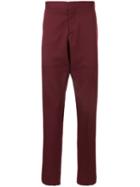 Thom Browne Rwb Stripe Detail Slim-fit Trousers - Red