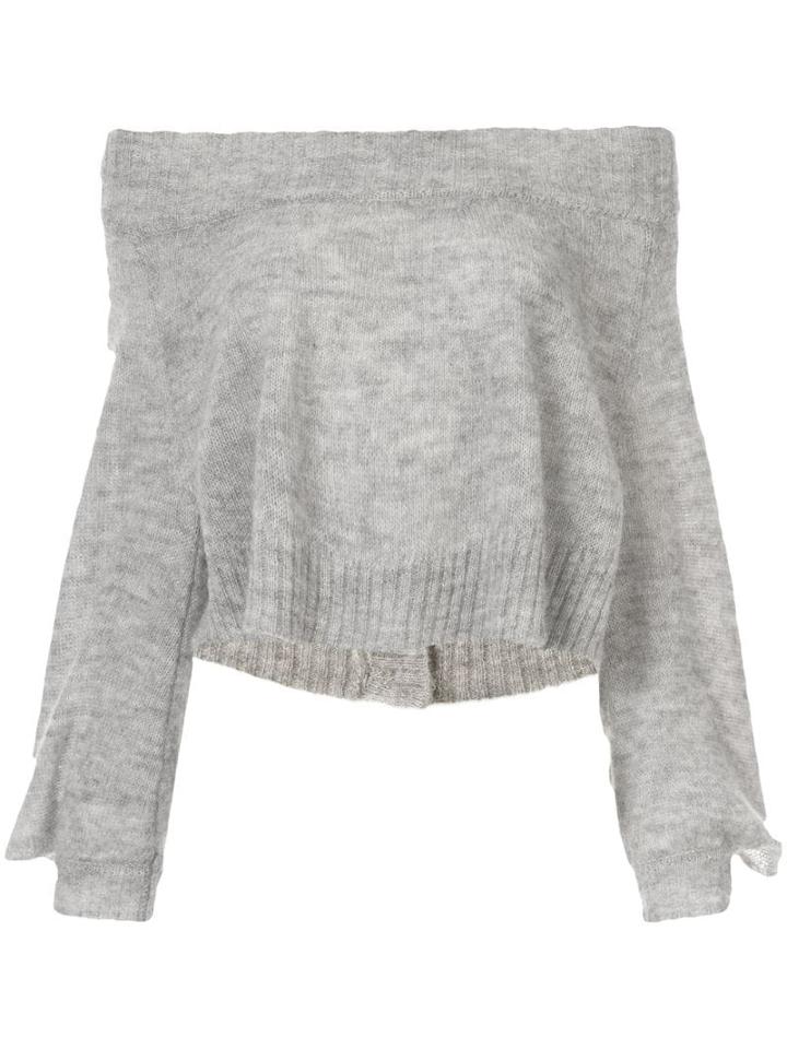 Taylor Situation Off Shoulder Sweater - Grey
