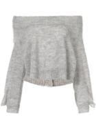 Taylor Situation Off Shoulder Sweater - Grey