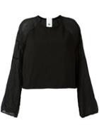Lost & Found Rooms Contrast Sleeve Sweatshirt, Women's, Size: Small, Black, Cotton