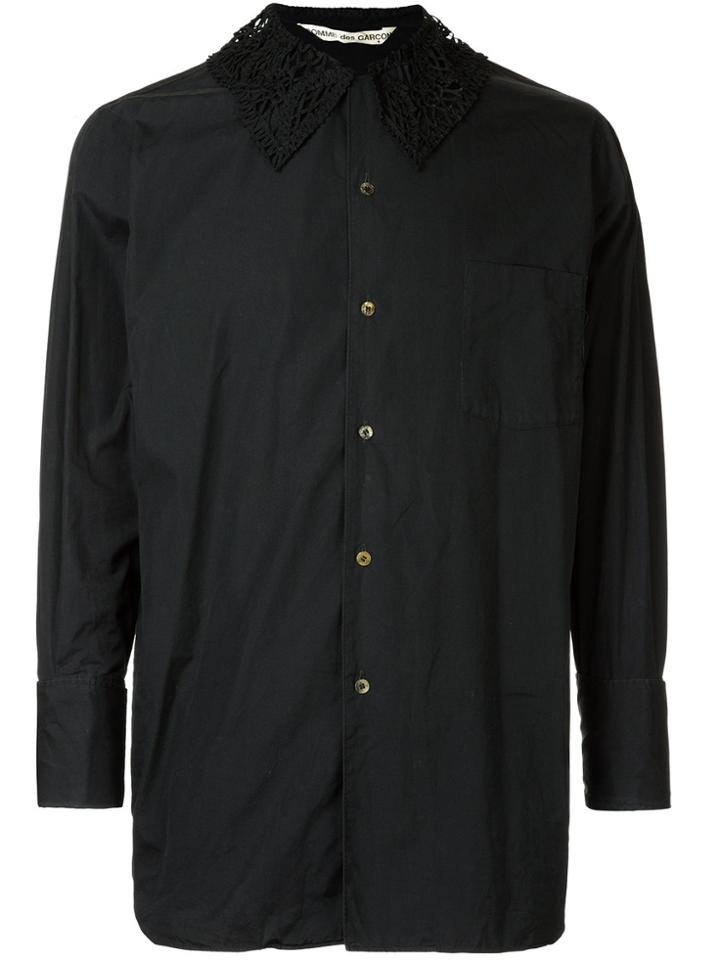 Comme Des Garçons Vintage Crochet Collar Shirt - Black