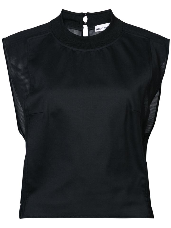 Paco Rabanne Cropped Boxy Vest - Black