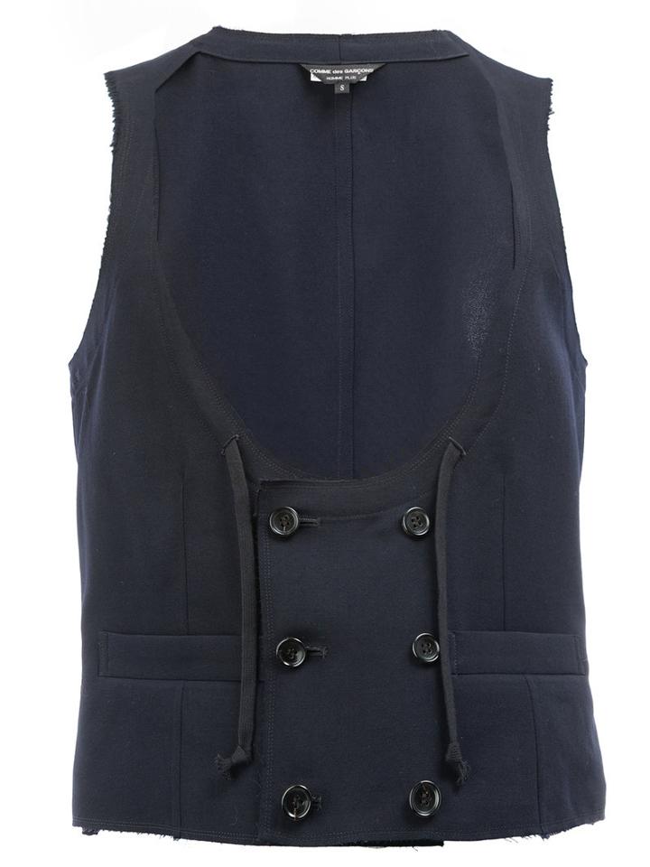 Comme Des Garçons Homme Plus Double-breasted Waistcoat, Men's, Size: Small, Black, Wool