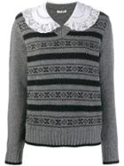 Miu Miu Peter Pan Collar Jumper - Grey