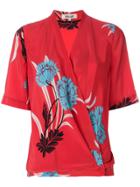 Dvf Diane Von Furstenberg Cross Over Blouse - Red