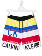 Calvin Klein Kids Logo Print Shorts - White