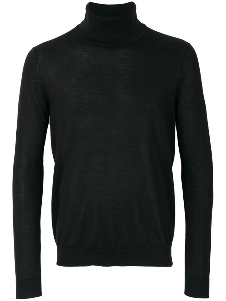 Pringle Of Scotland Fine Knit Roll-neck Sweater - Black