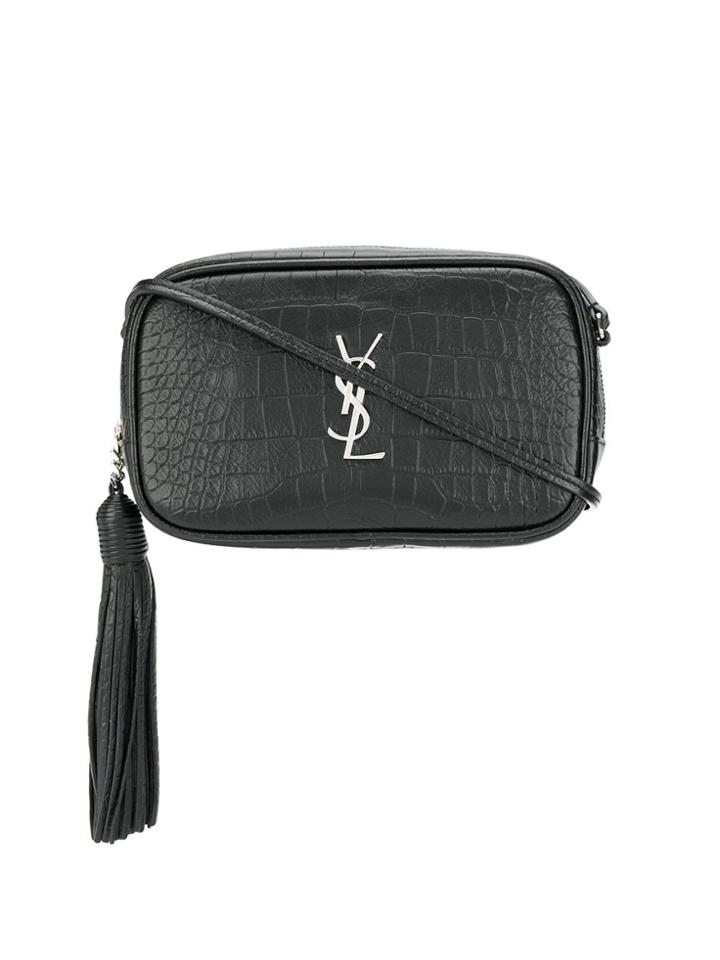 Saint Laurent Mini Lou Embossed Camera Bag - Black