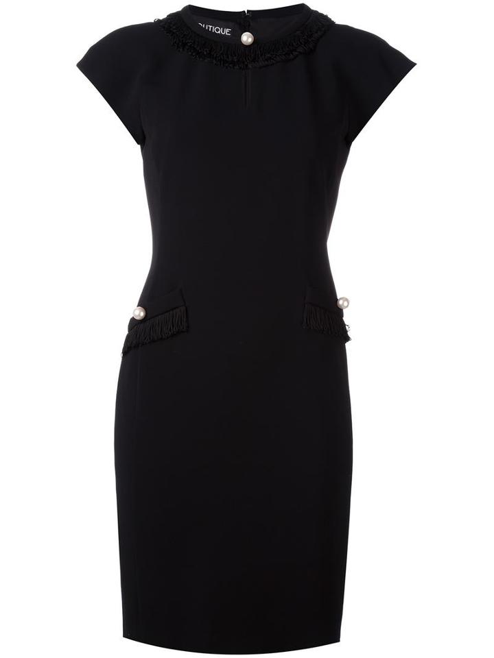 Boutique Moschino Fitted Dress, Women's, Size: 46, Black, Triacetate/polyester/acetate