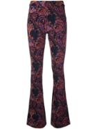 Pierre Balmain Flared Paisley Trousers, Women's, Size: 36, Yellow/orange, Nylon/spandex/elastane/rayon