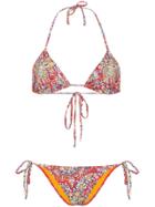 Etro Clianthus Paisley Triangle Bikini Top - Red