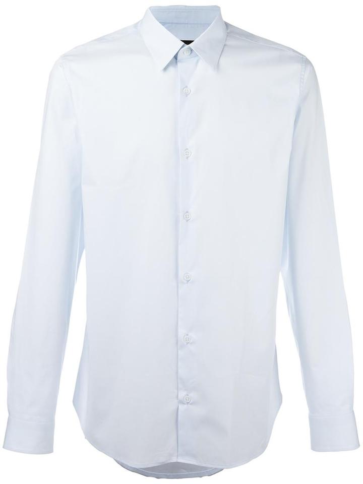 Z Zegna Classic Shirt, Men's, Size: 42, Blue, Cotton/spandex/elastane