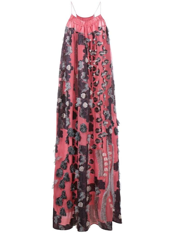 Chloé Floral Fil Coupé Gown, Women's, Size: 34, Pink/purple, Silk/polyester