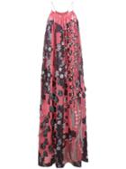 Chloé Floral Fil Coupé Gown, Women's, Size: 34, Pink/purple, Silk/polyester