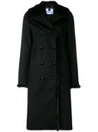 Blumarine Double Breasted Fur Coat - Black
