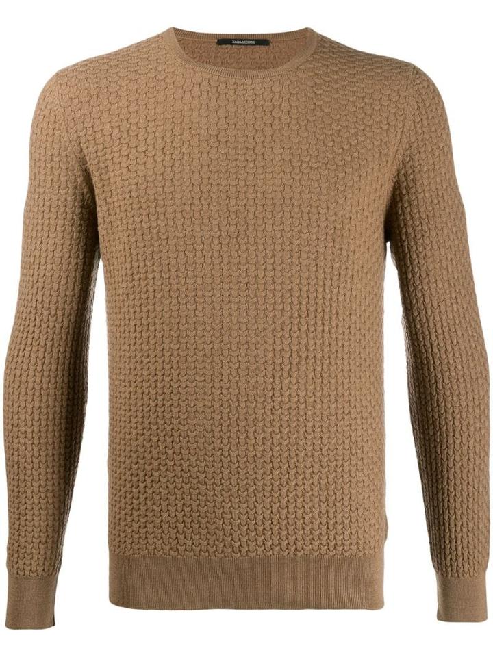 Tagliatore Textured Jumper - Brown