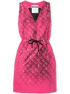 Moschino V-neck Drawstring Dress, Women's, Size: 40, Pink/purple, Polyester/triacetate