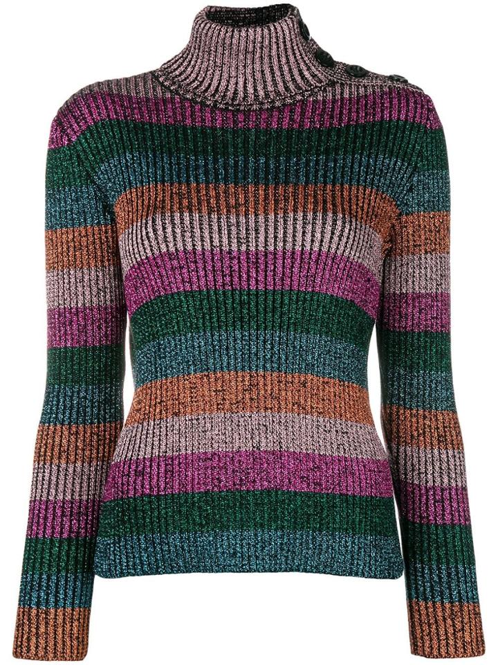 Red Valentino Striped Metallic Jumper - Pink & Purple