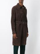 Ami Alexandre Mattiussi - Suede Trench Coat - Men - Suede/acetate - S, Brown, Suede/acetate