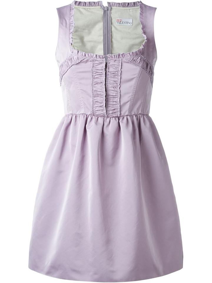 Red Valentino Ruffle Trim Flared Dress