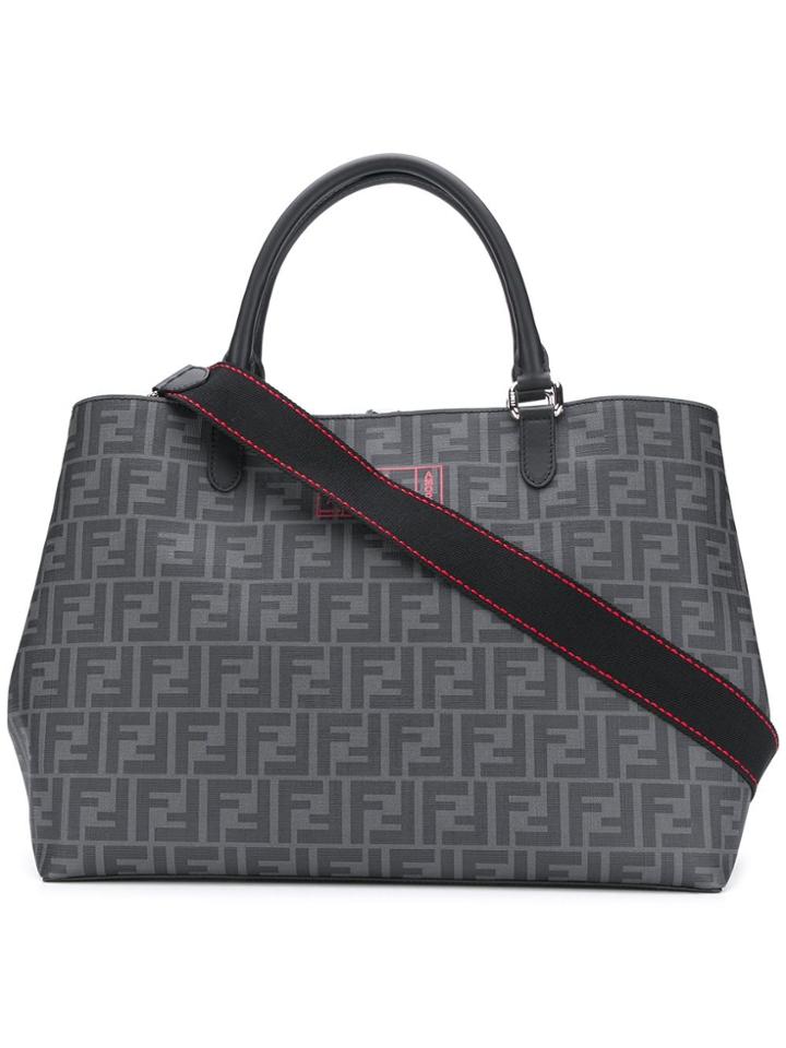 Fendi Roma Amor Logo Print Tote - Grey