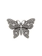 Gucci Crystal Studded Butterfly Brooch - Metallic
