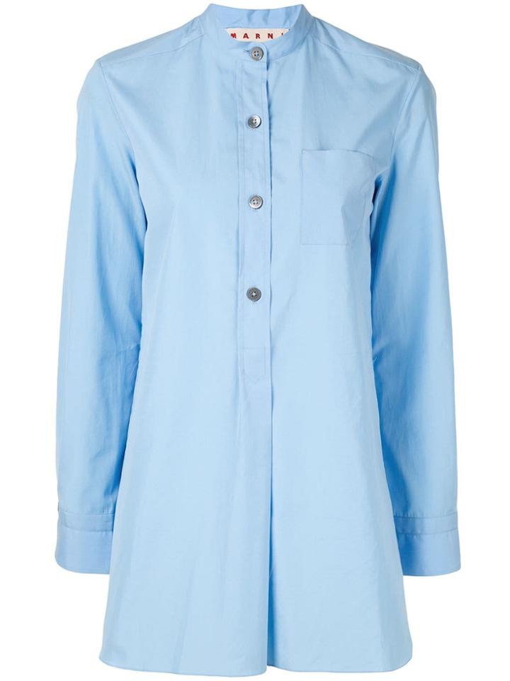 Marni Nehru-neck Shirt - Blue