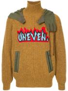 Kolor Patch Hooded Sweater - Brown