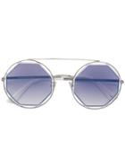 Mcq By Alexander Mcqueen Eyewear Hexagon Aviators - Metallic
