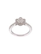 Marchesa 18kt White Gold Flower Diamond Halo Ring - Silver