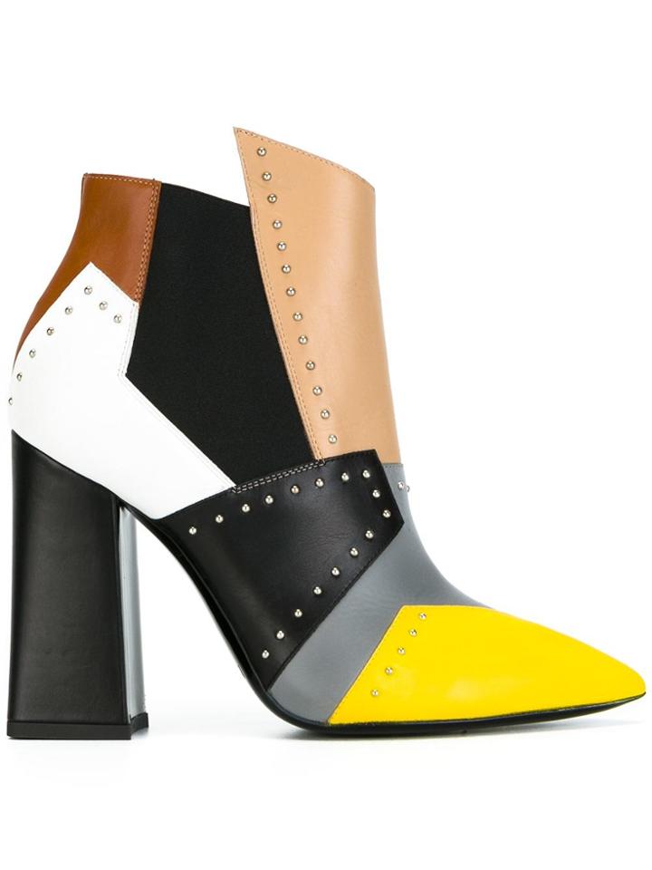 Pollini Colour Block Boots - Green