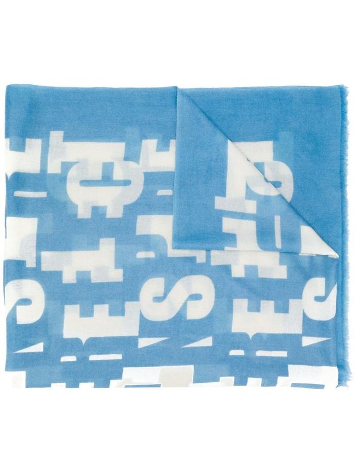 Iris Von Arnim Printed Cashmere Scarf - Blue